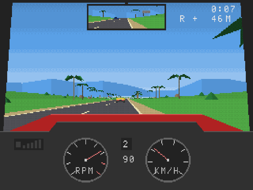 Cockpit view on the coast road